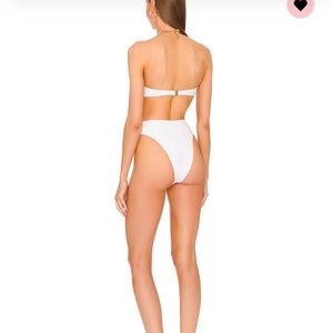 Sexy white one piece with gold embellishment